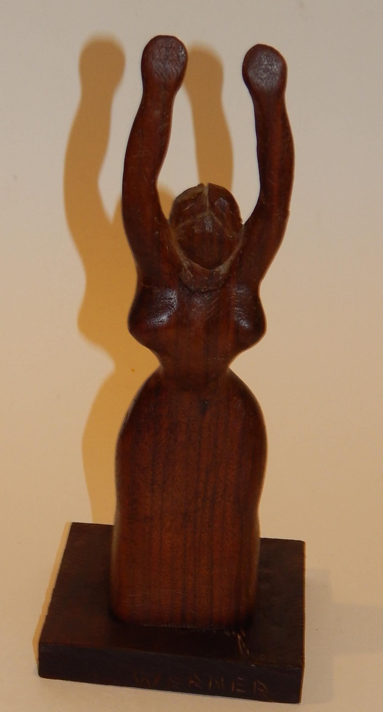 Nat Werner Original-Holzskulptur, weibliche Figur im Angebot 4