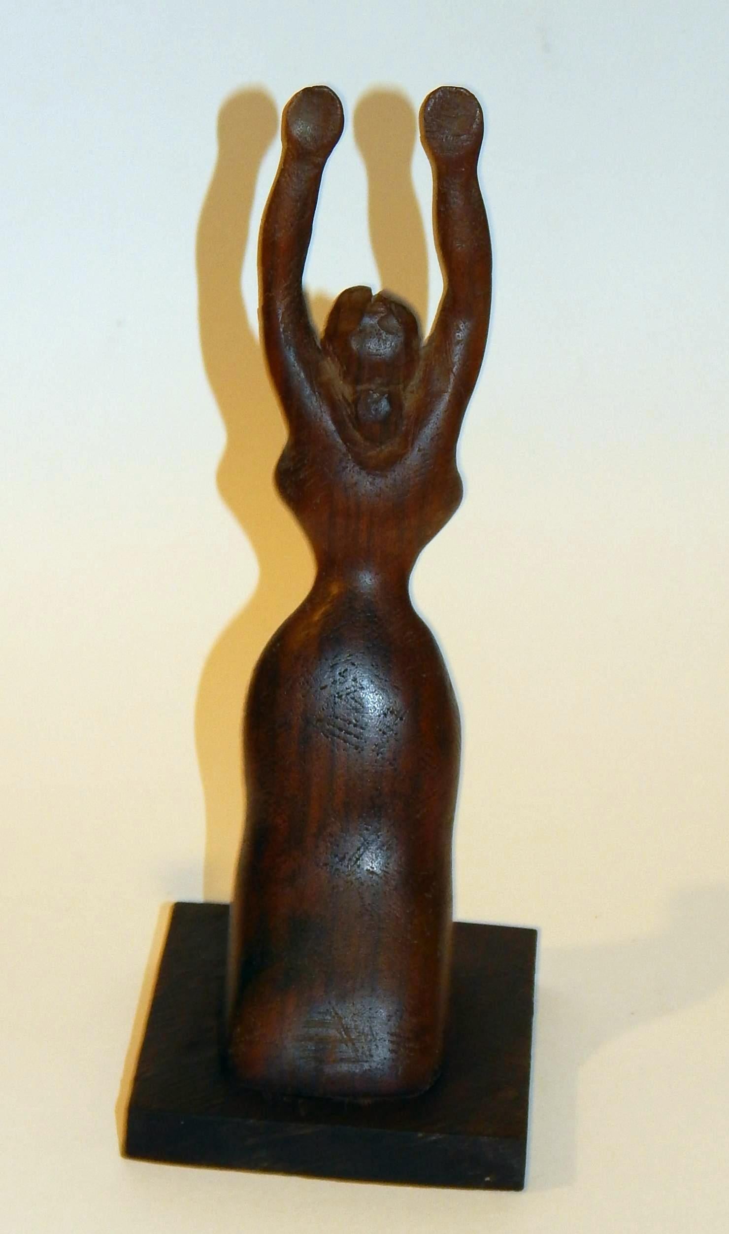 Nat Werner Original Wood Sculpture, Female Figure In Good Condition For Sale In Phoenix, AZ
