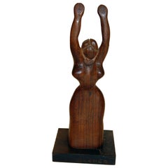 Nat Werner Original Wood Sculpture, Female Figure