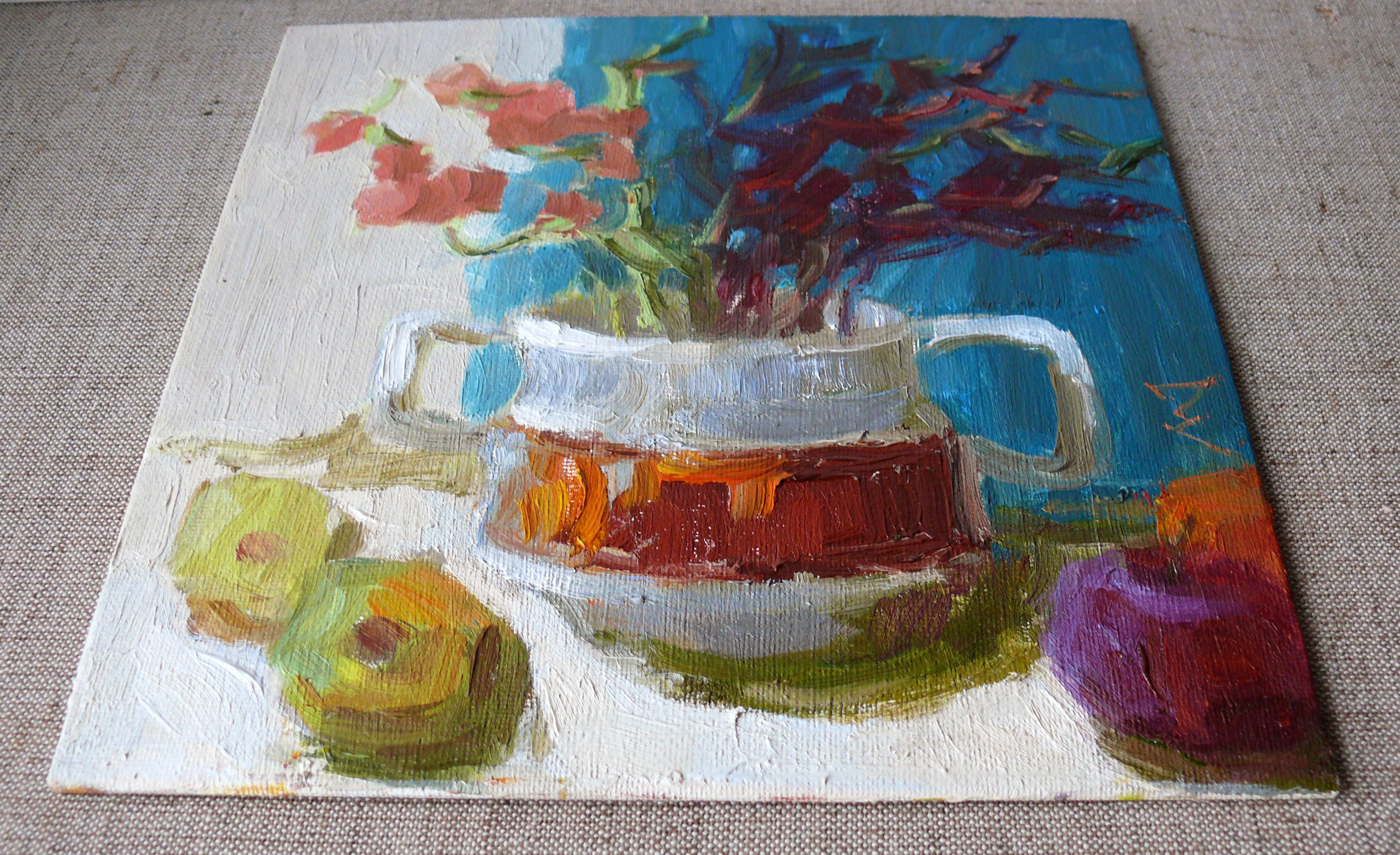 Still life with flowers and fruits For Sale 1