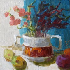Still life with flowers and fruits