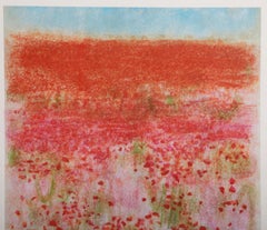 Campo Rosso (Champ rouge), lithographie impressionniste de Natale Addamiano