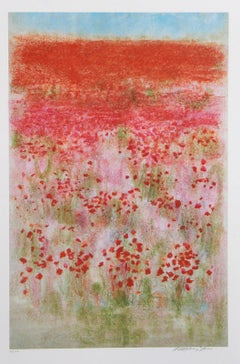 Campo Rosso (Champ rouge), lithographie impressionniste de Natale Addamiano