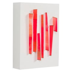 Natale Adgnot American Mixed Media Wall Sculpture, "Little Sundown Verticals"