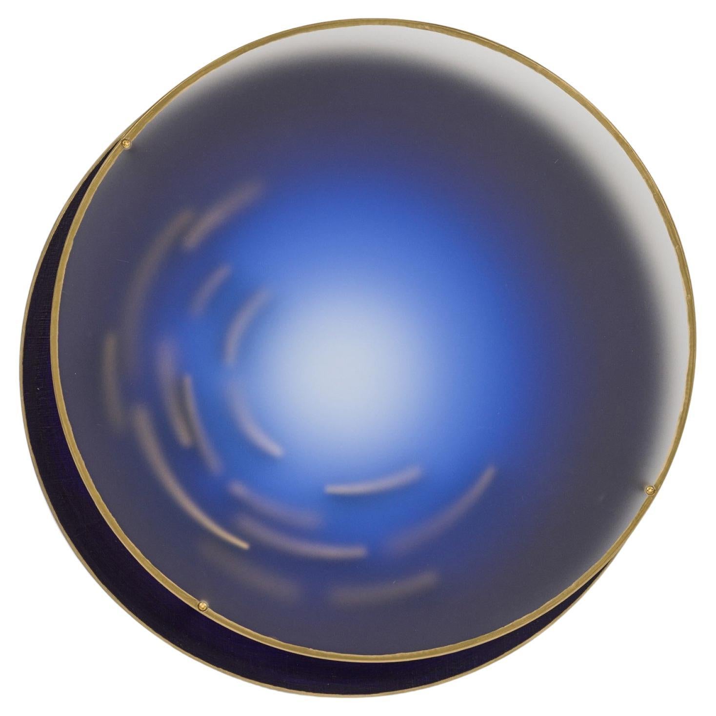 Natale Adgnot Mixed Media Wall Sculpture, Titled: "Double Round Moon Haze"