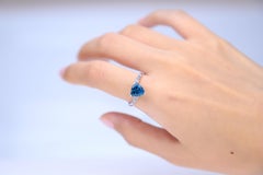 Natalia 10K White Gold Trillion-Cut London Blue Topaz Ring