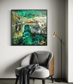 "Attraverso l'oceano" - Paesaggio marino espressionista - Arco con acqua marina verde vibrante