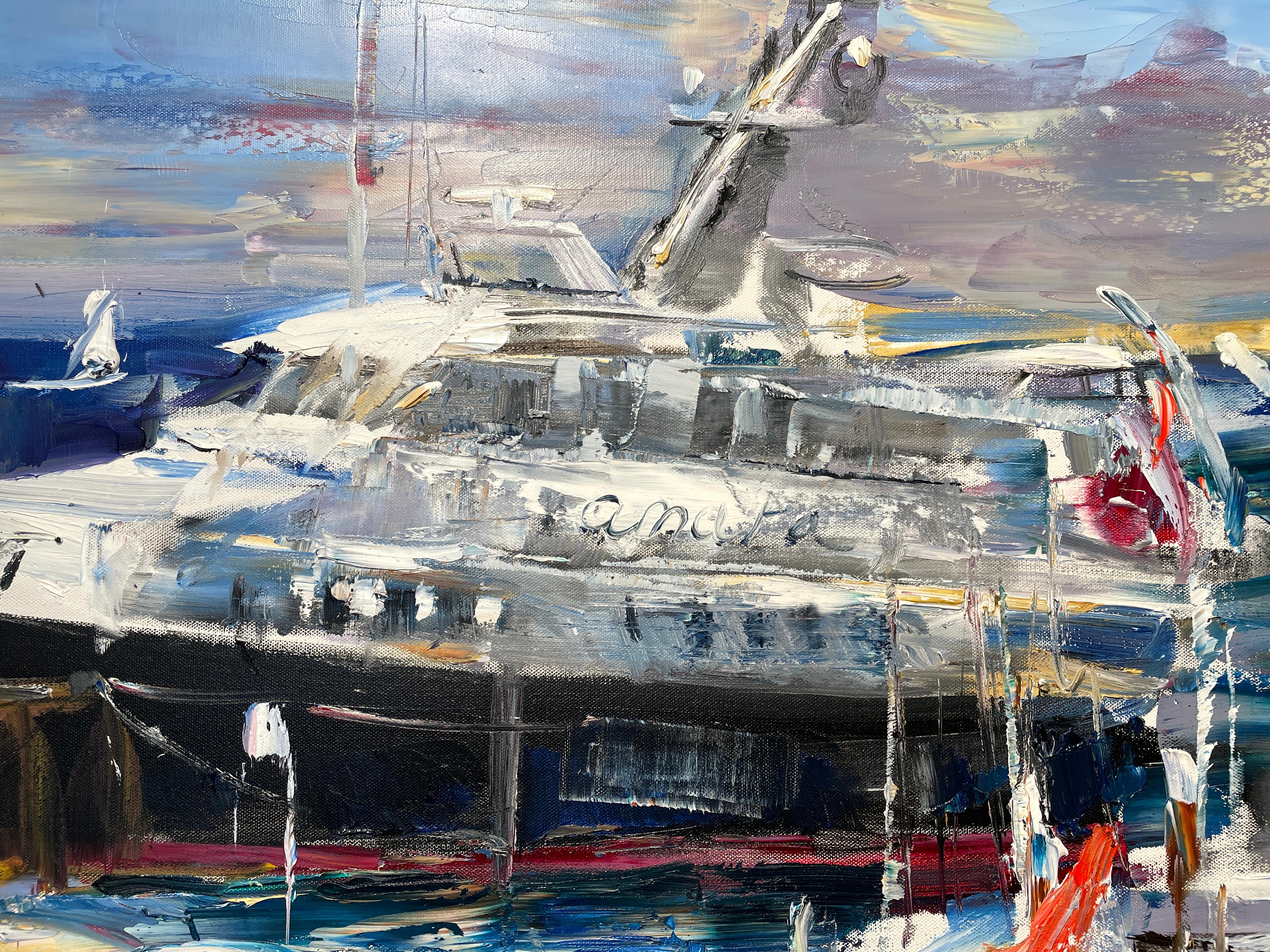 „Amara“ von Natalia Aandewiel – strukturierte Marina- Meereslandschaft – Gemälde des Impressionismus im Angebot 2