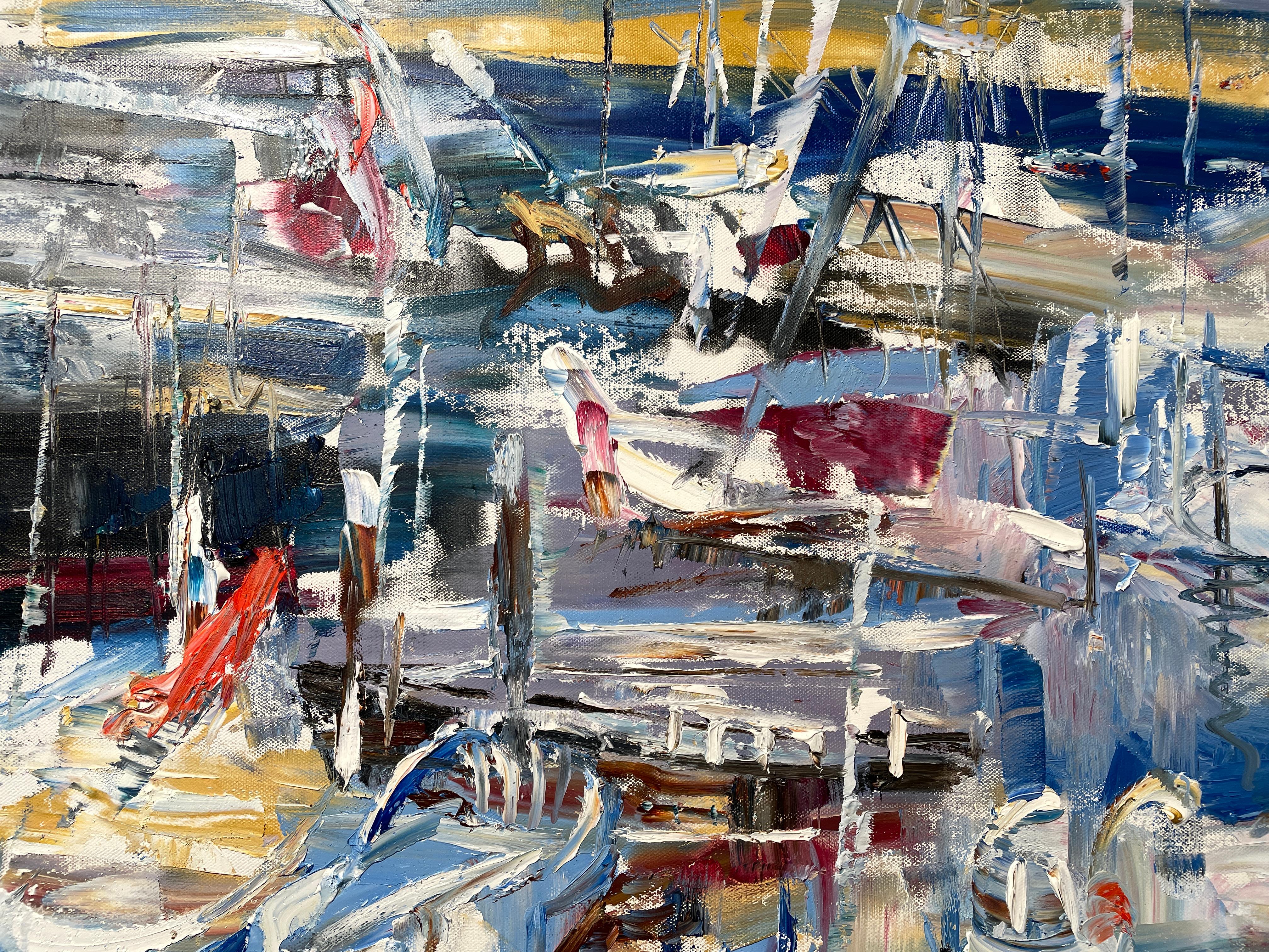 „Amara“ von Natalia Aandewiel – strukturierte Marina- Meereslandschaft – Gemälde des Impressionismus im Angebot 3