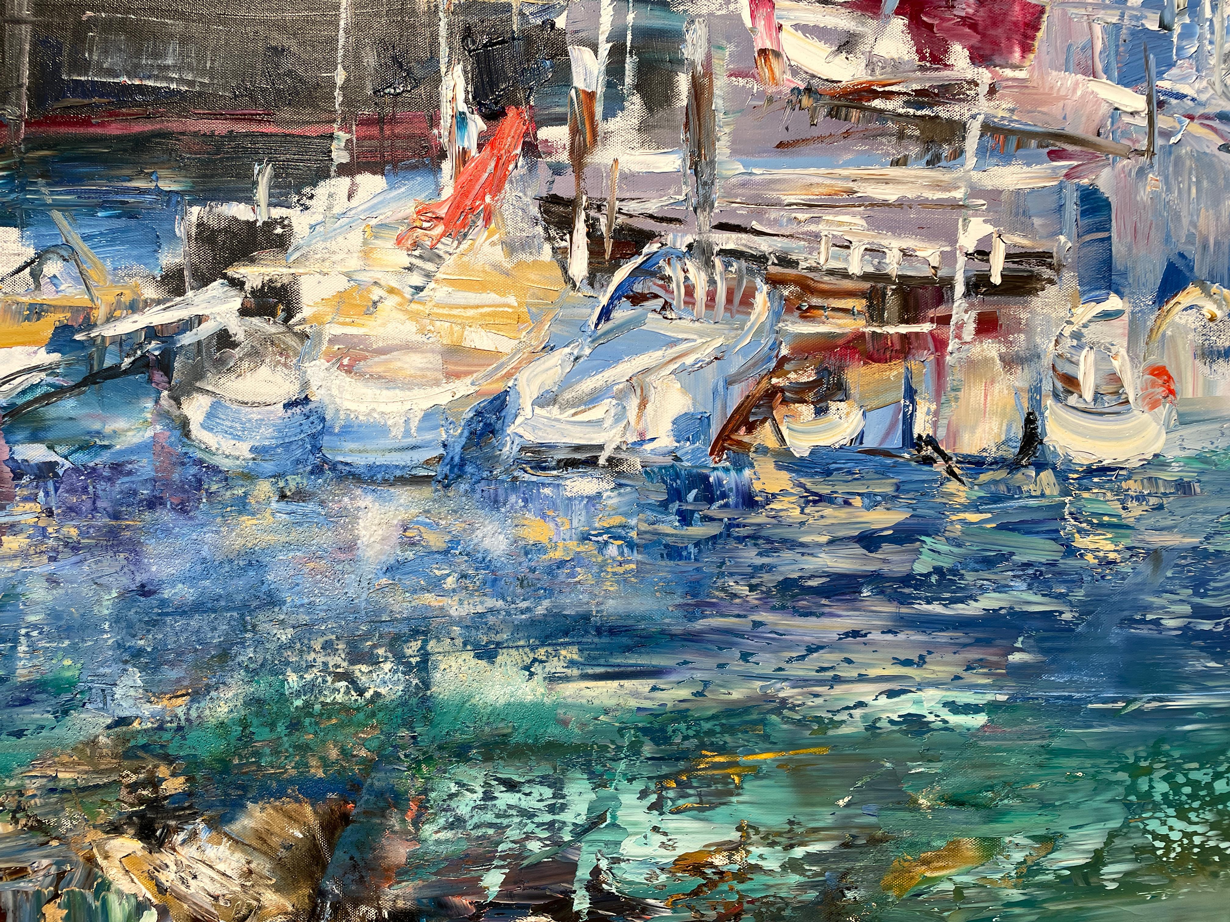 „Amara“ von Natalia Aandewiel – strukturierte Marina- Meereslandschaft – Gemälde des Impressionismus im Angebot 4