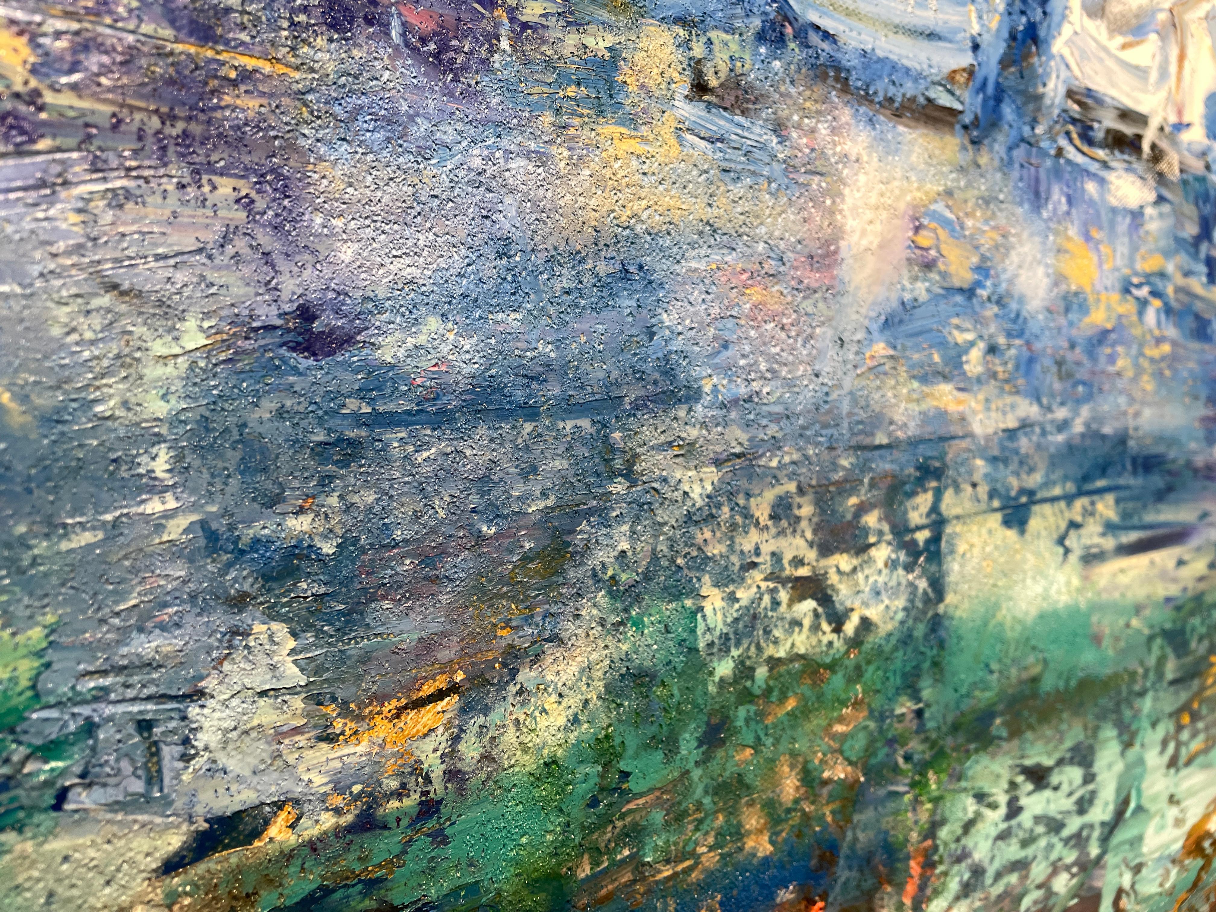 „Amara“ von Natalia Aandewiel – strukturierte Marina- Meereslandschaft – Gemälde des Impressionismus im Angebot 5
