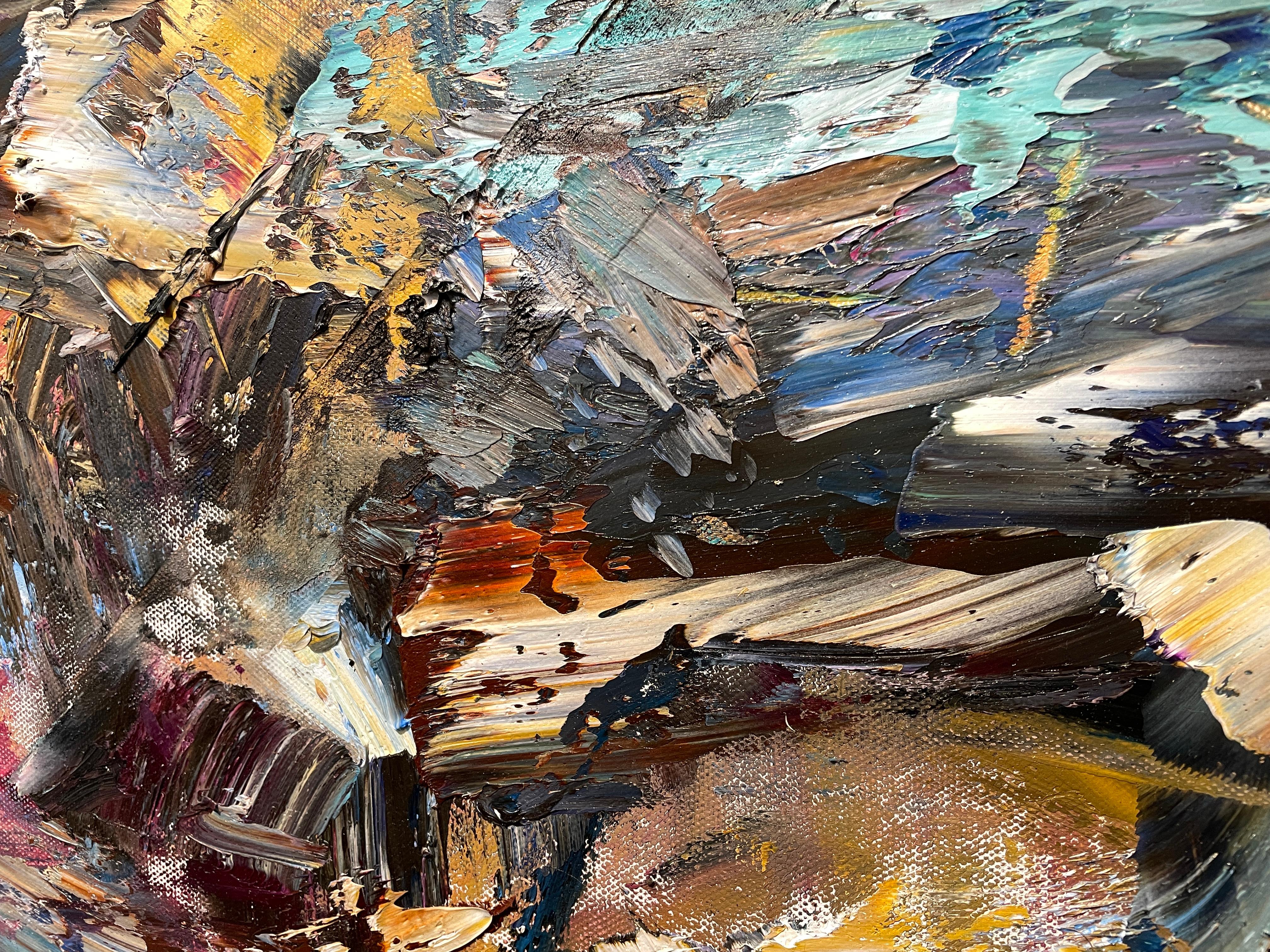 „Amara“ von Natalia Aandewiel – strukturierte Marina- Meereslandschaft – Gemälde des Impressionismus im Angebot 8