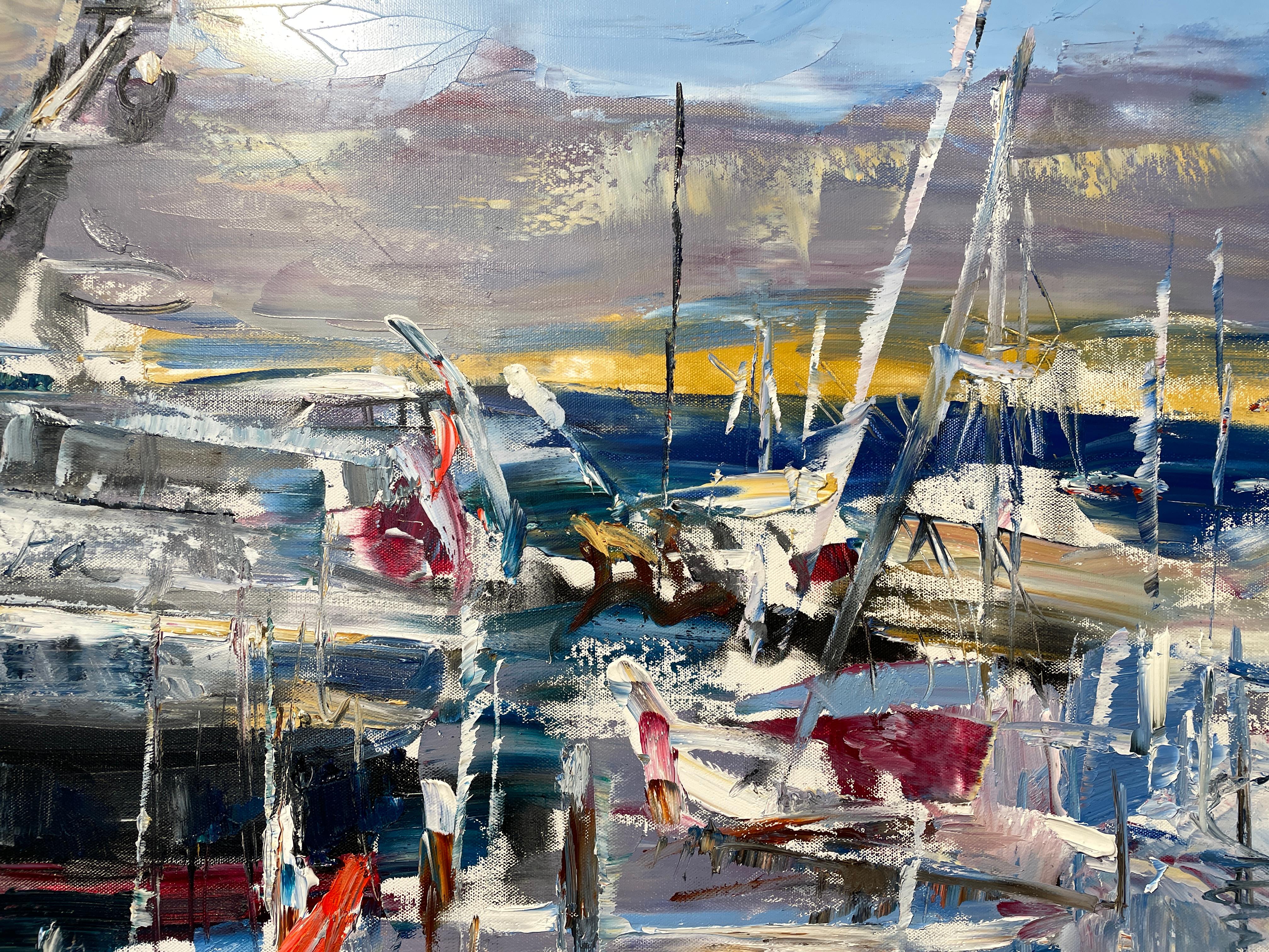 „Amara“ von Natalia Aandewiel – strukturierte Marina- Meereslandschaft – Gemälde des Impressionismus im Angebot 9