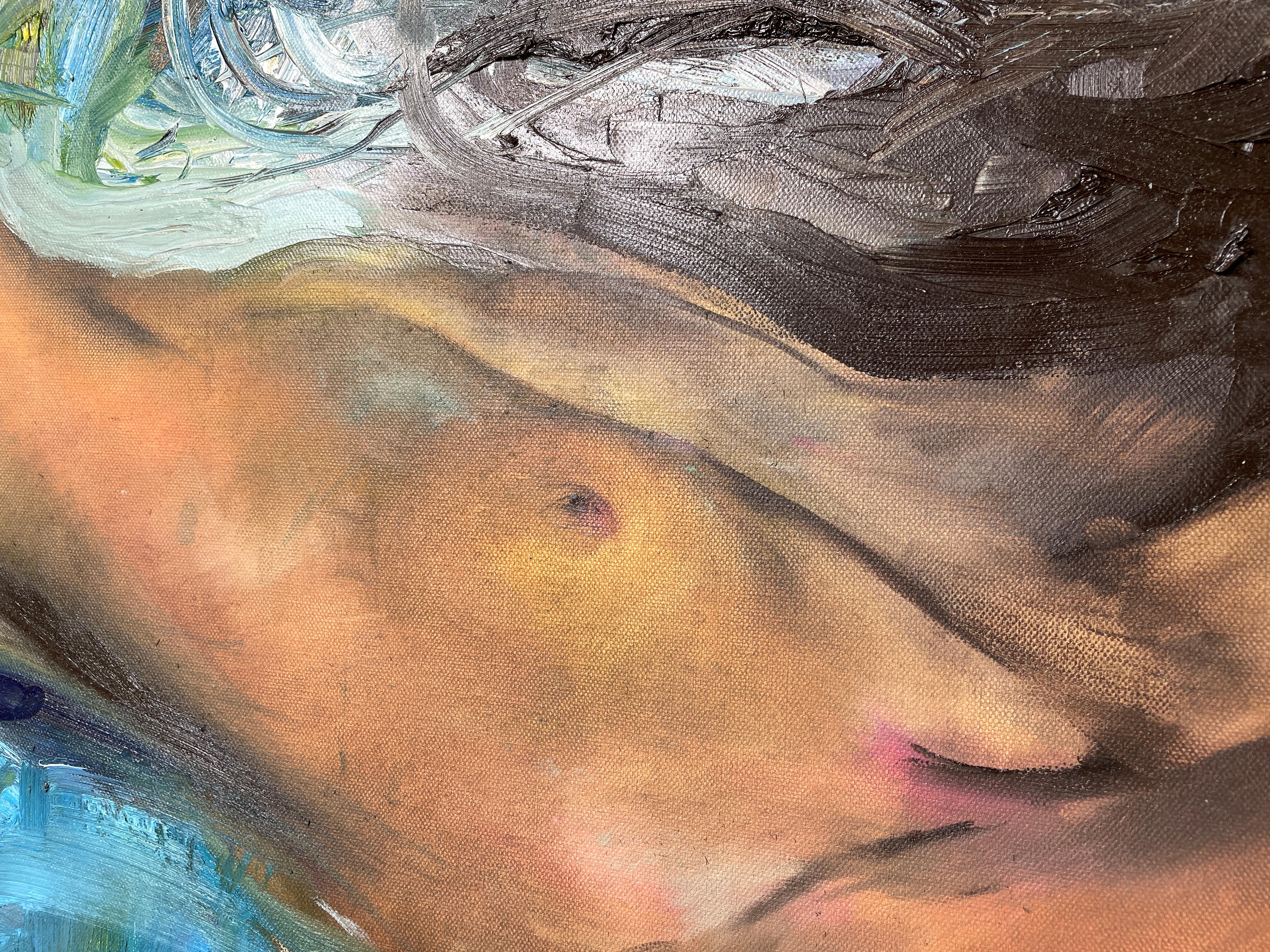 „Frauenbogen“ von Natalia Aandewiel – Impressionistischer figurativer weiblicher Akt im Angebot 1