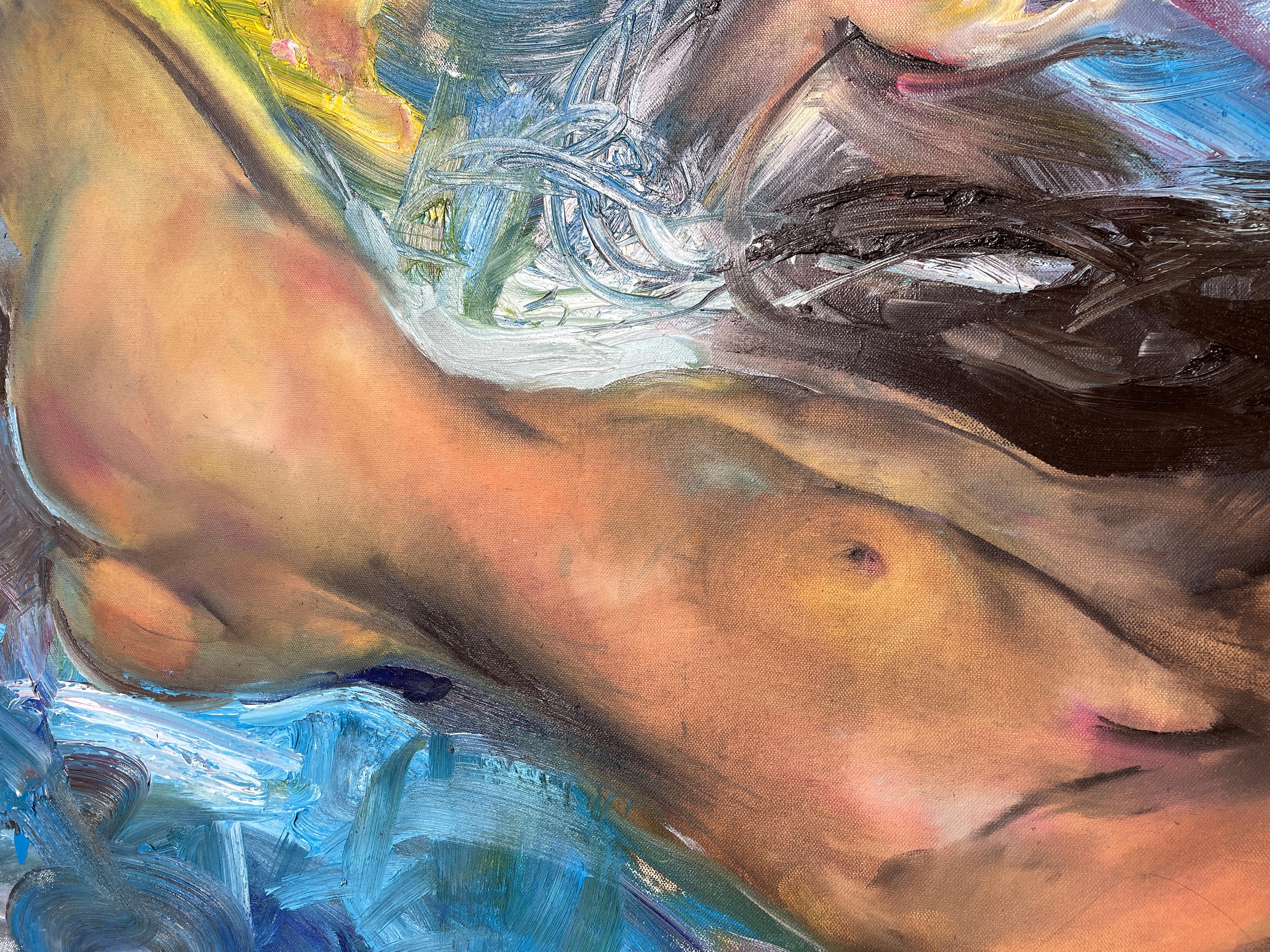 „Frauenbogen“ von Natalia Aandewiel – Impressionistischer figurativer weiblicher Akt im Angebot 2