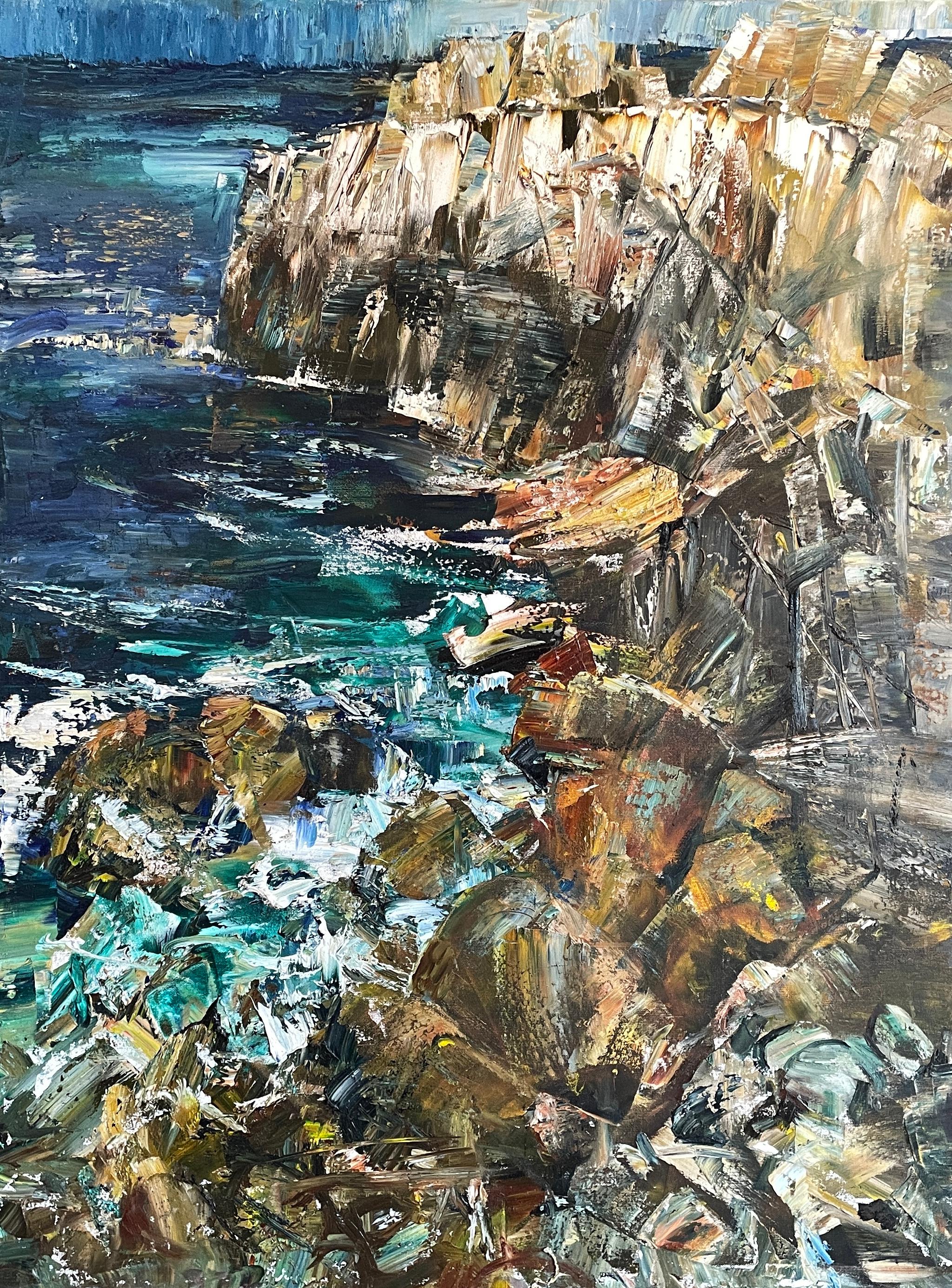 "Tarde en Lovers Point" de Natalia Aandewiel - Paisaje marino costero impresionista
