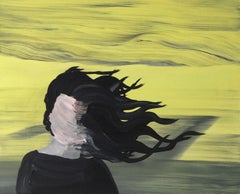 Steppe Soul II, peinture figurative moderne, paysage expressif, portrait de femme