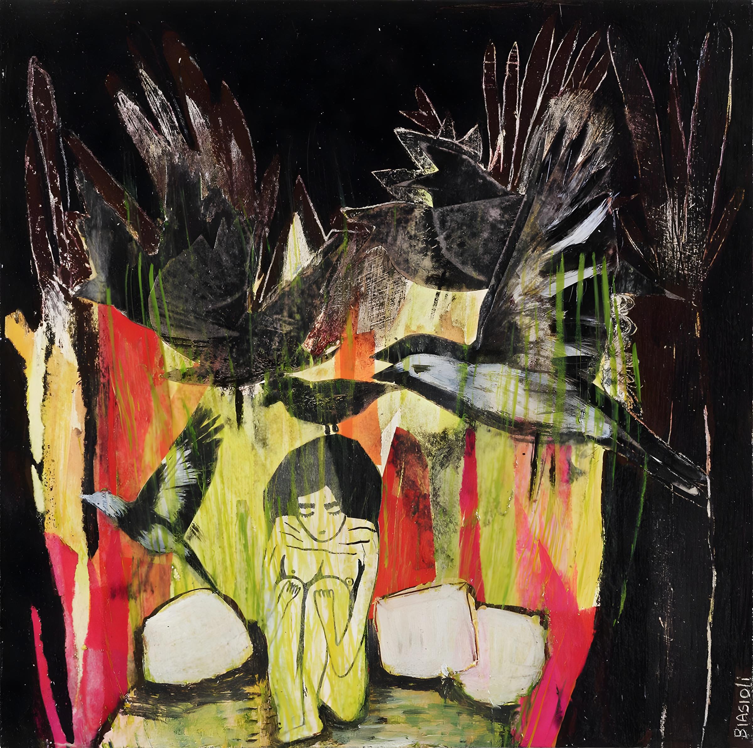 La Noche Acrylic Painting on Wood, Contemporary, Framed, 2010+