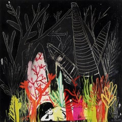 Reposo Acrylic on Wood Painting, Contemporary, Framed, 20x20 CM