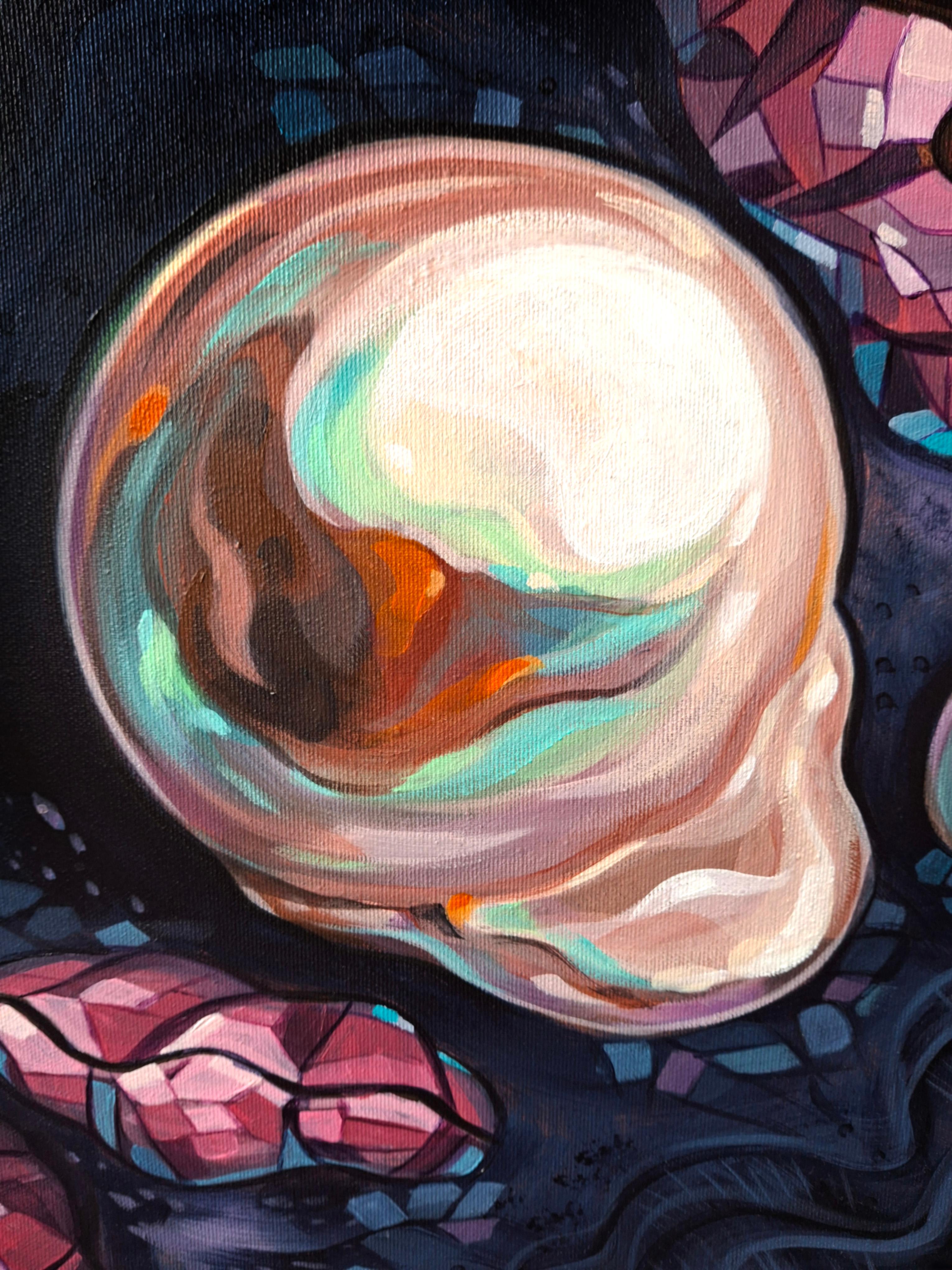 Barocke Perle - Luminous Essence (Schwarz), Landscape Painting, von Natalia Borisenko