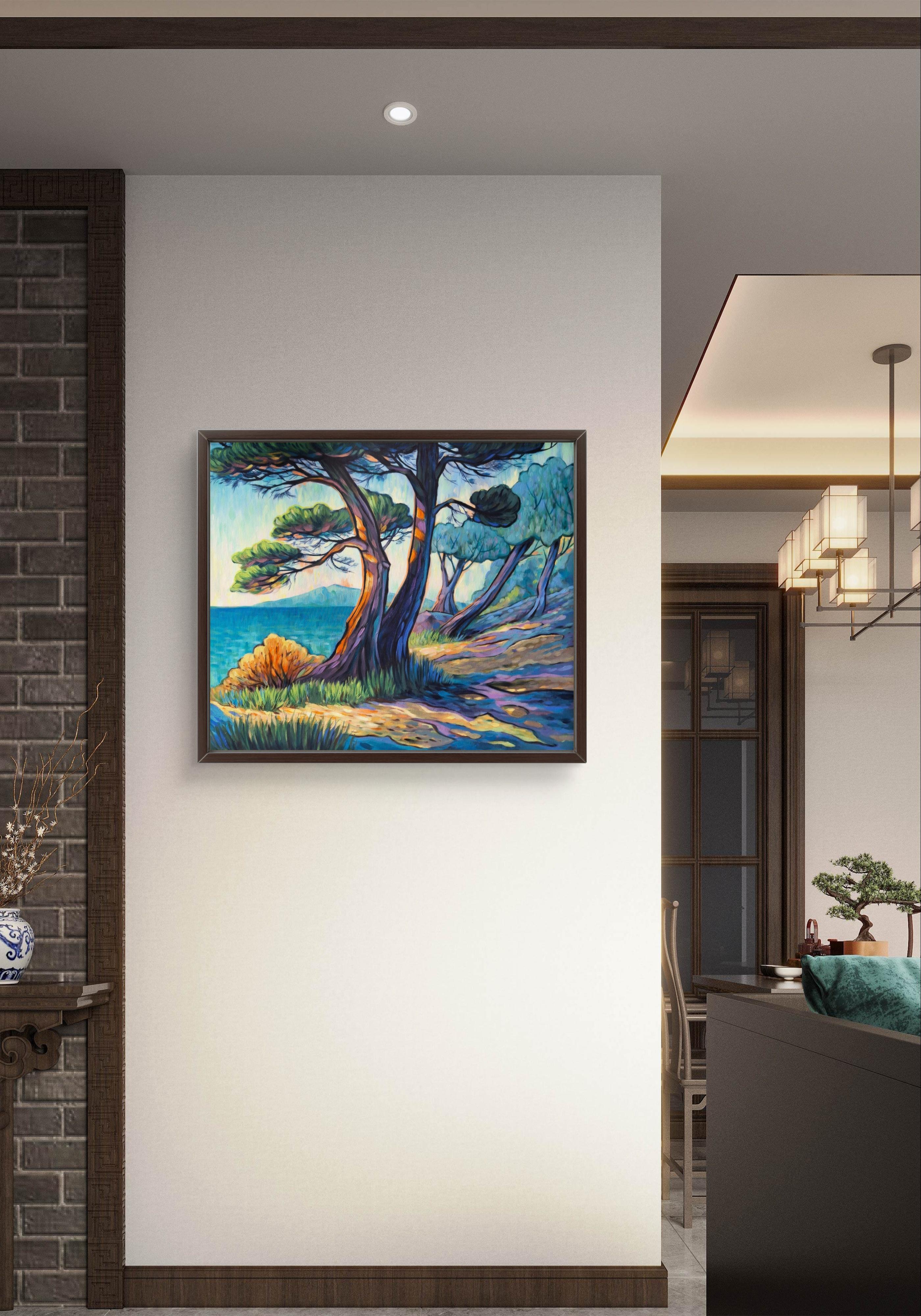 Paysage lumineux côtier - Painting de Natalia Borisenko