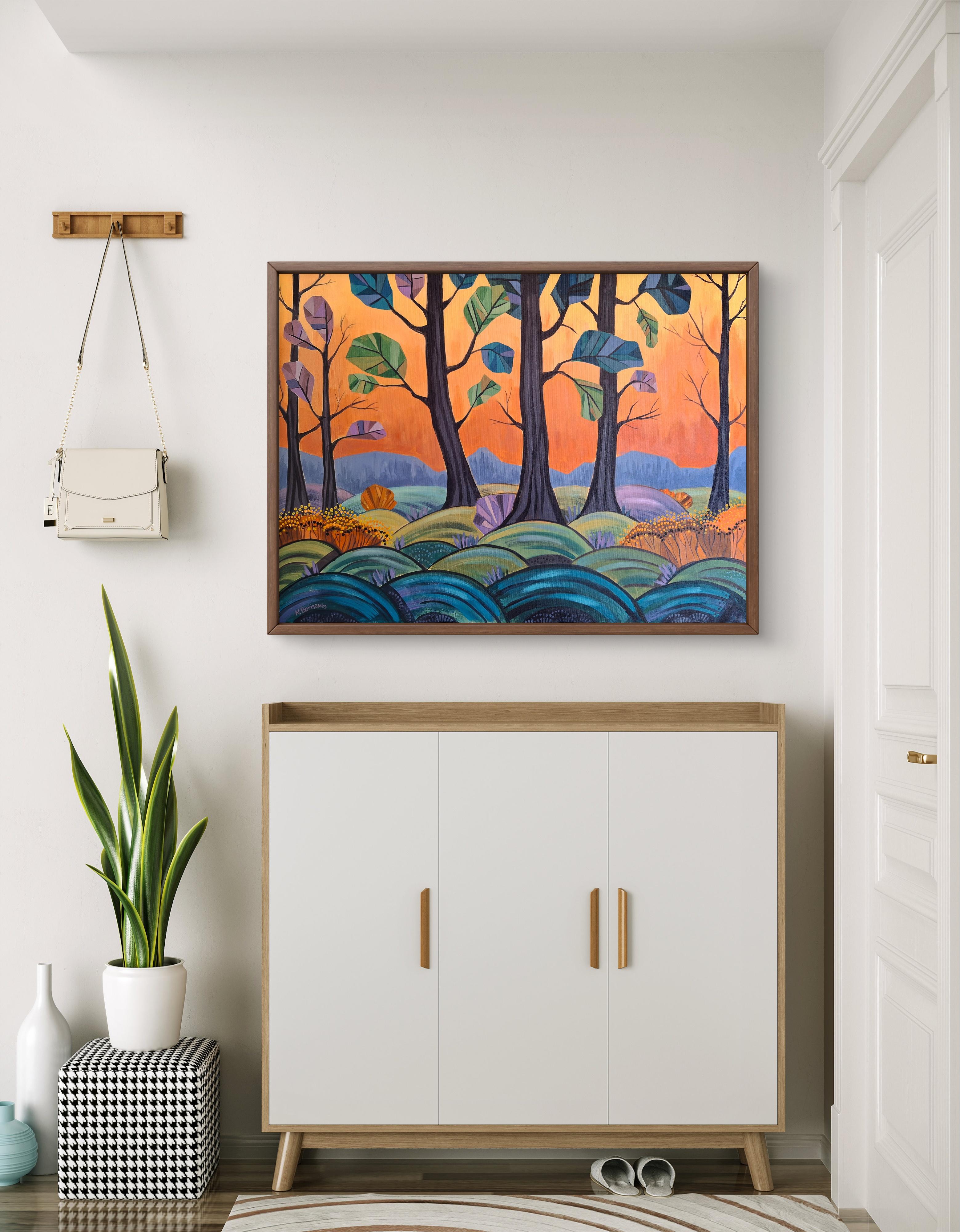 Feuriges Flüstern der Bäume (Zeitgenössisch), Painting, von Natalia Borisenko