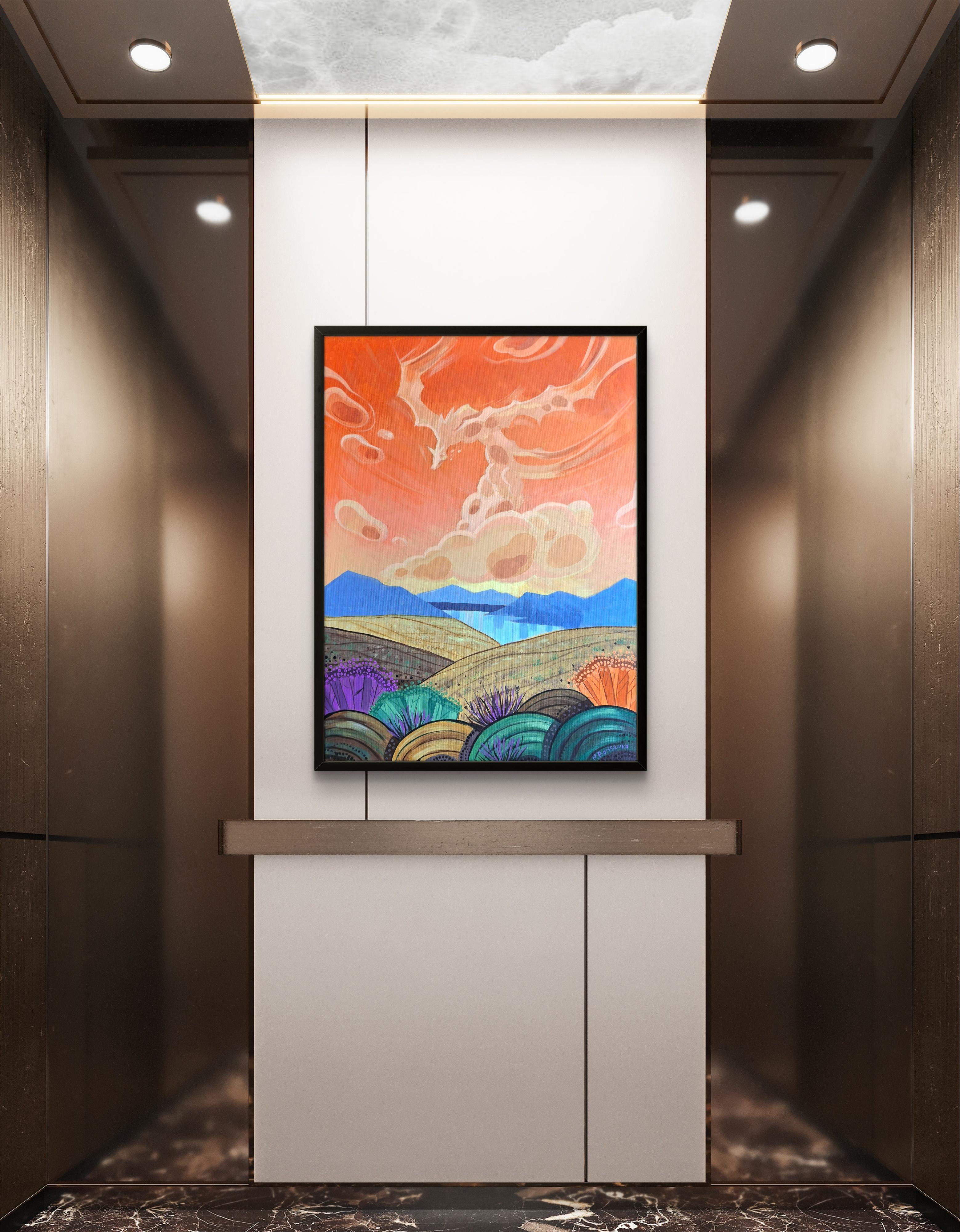 Centinela Celestial - Painting Abstracto de Natalia Borisenko