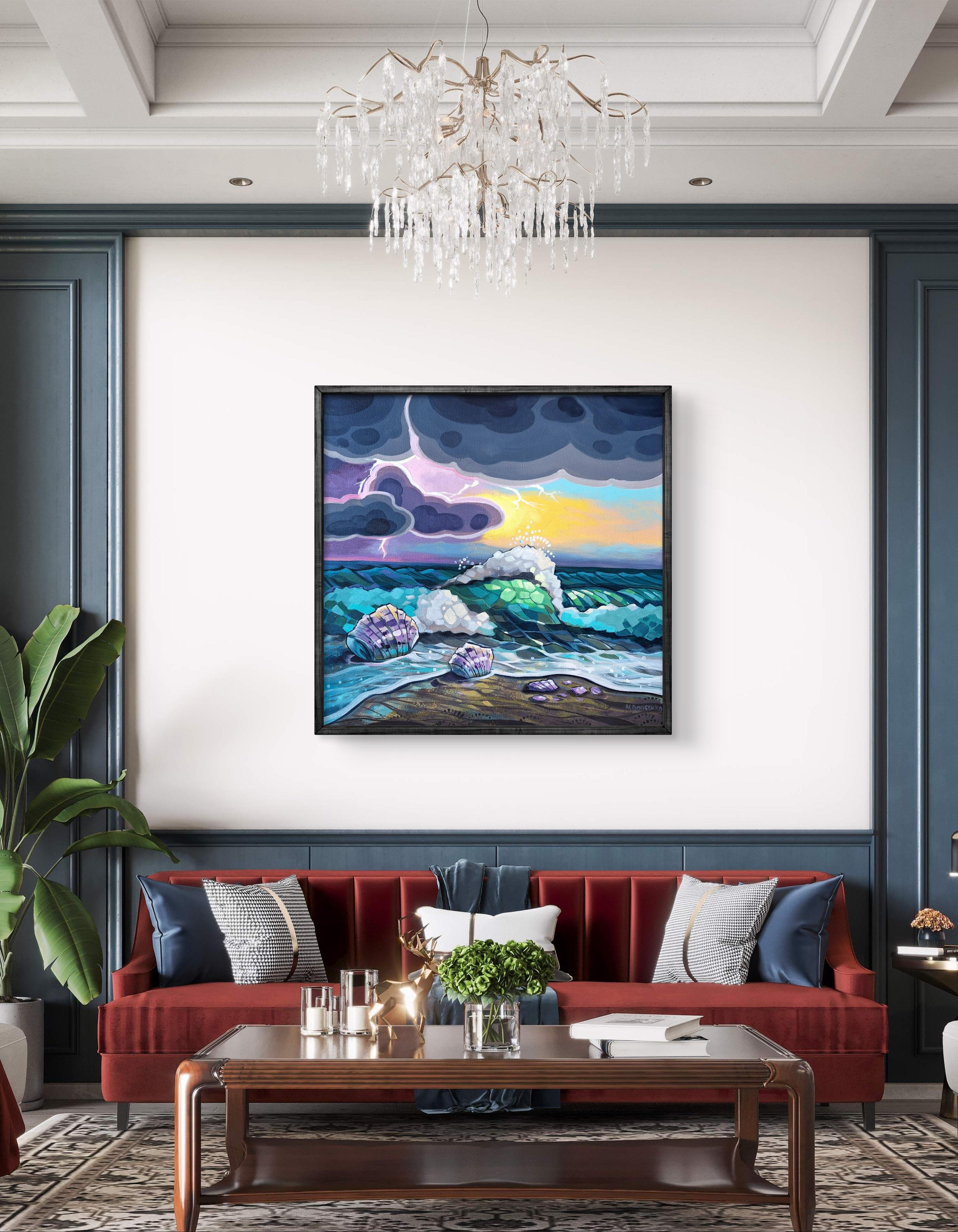 Il mare dentro - I doni della marea silenziosa - Landscape Painting Blu di Natalia Borisenko