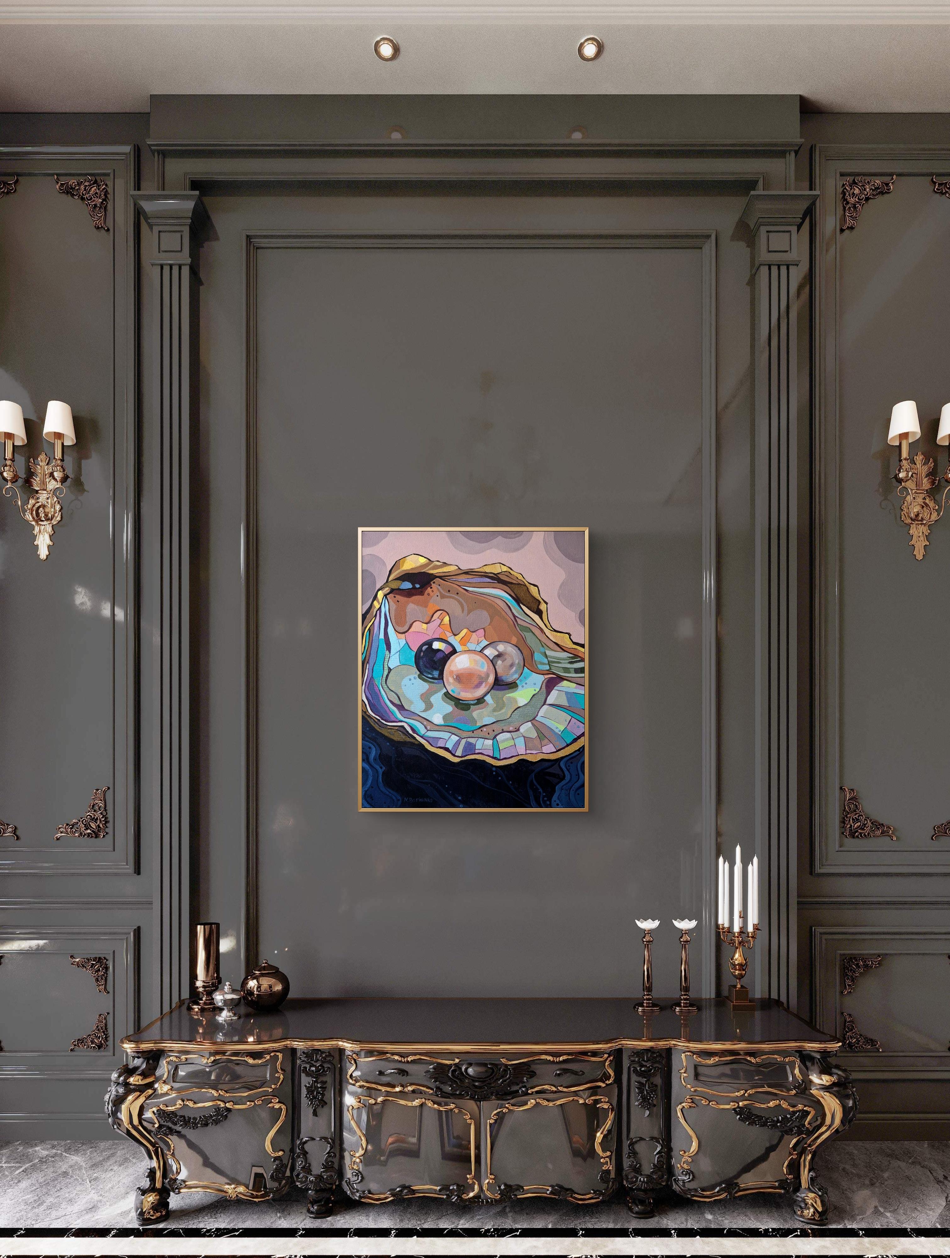 Schätze im Inneren - Auster & Perlen (Zeitgenössisch), Painting, von Natalia Borisenko