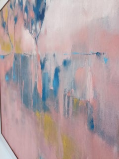 Original Pastel Landscape Painting IN PINK COLOR