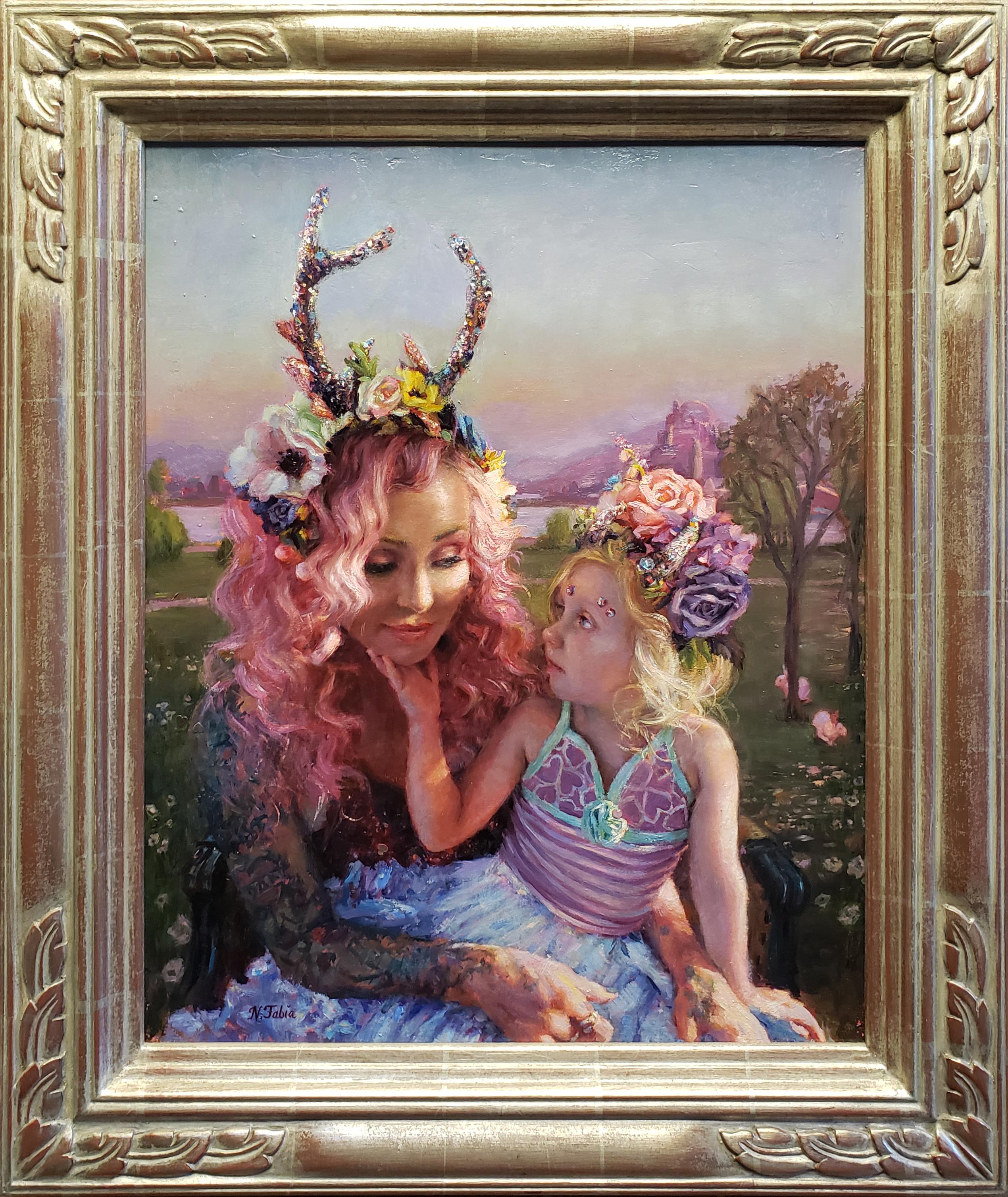 Mother and Child - Painting by Natalia Fabia