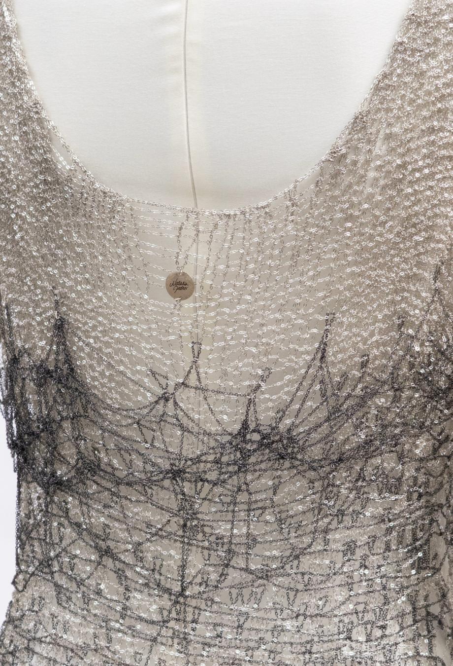 Natalia Fedner COUTURE Vestido de Malla de METAL Hecho a Mano Personalizado RRP 5000 USD en venta 2