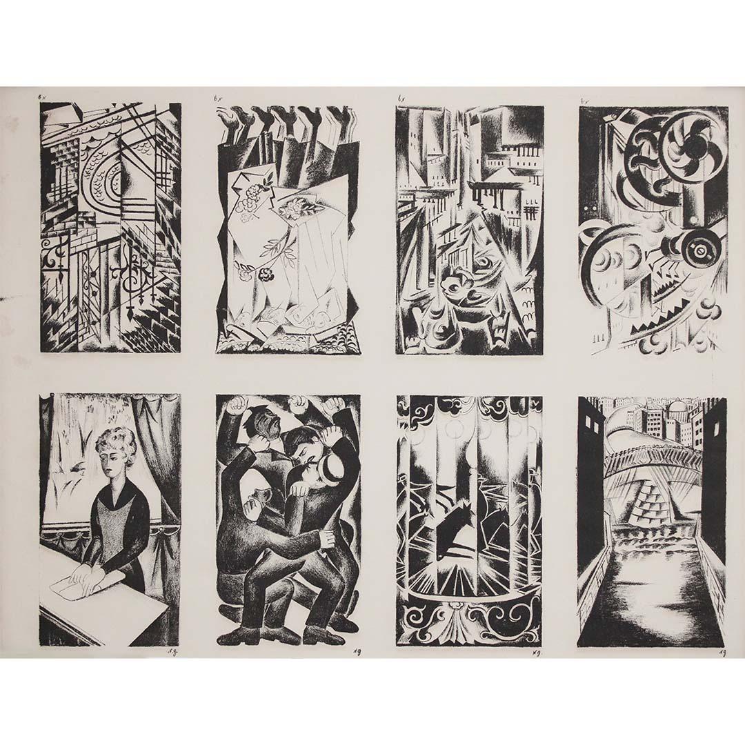 1920 Natalia Goncharova Lithograph Suite “La Cité d’Alexandre Roubakine”