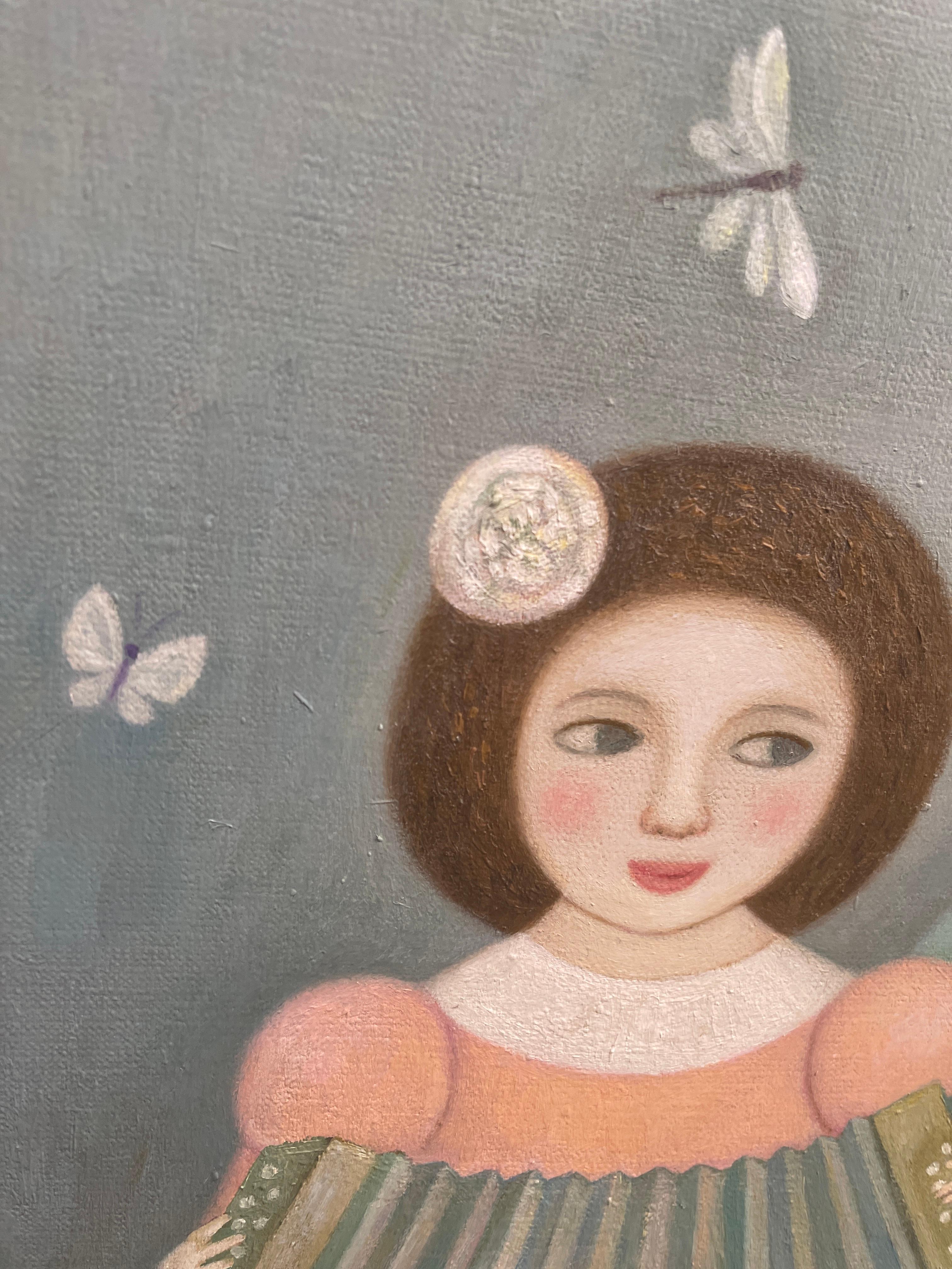 DANZA DE LAS POLILLAS - Figurative Painting Marrón de Natalia Ivanova
