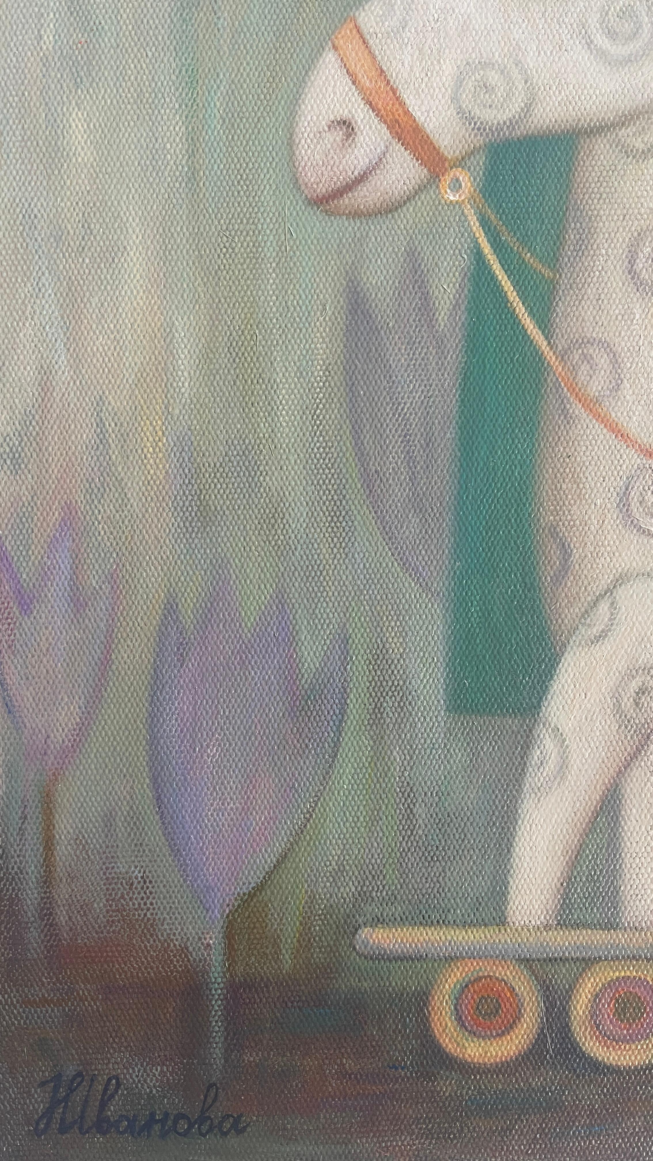 LILAC SONG OF SPRING - Folk Art Painting by Natalia Ivanova