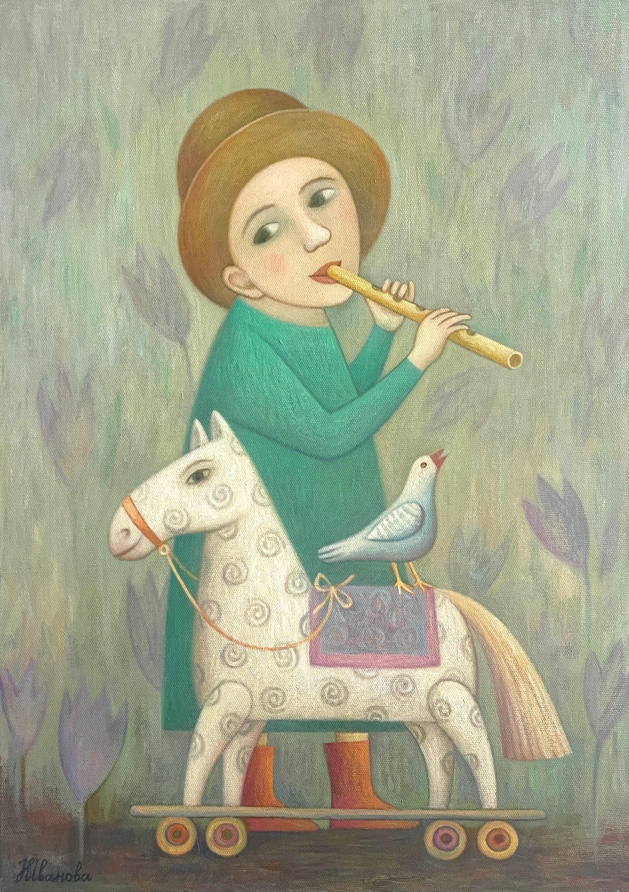 Natalia Ivanova Portrait Painting - LILAC SONG OF SPRING
