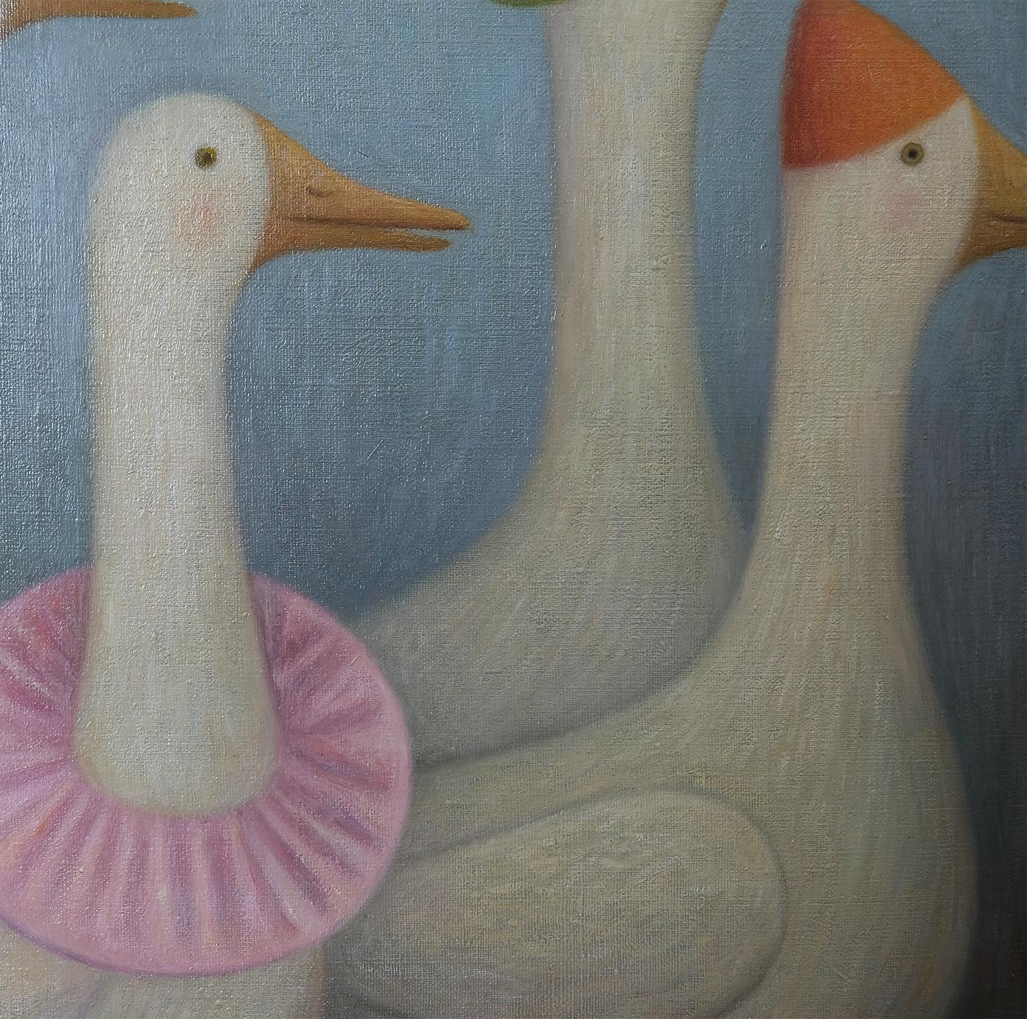 LE MIE OCHE, LE OCHE - Figurative Painting Grigio di Natalia Ivanova