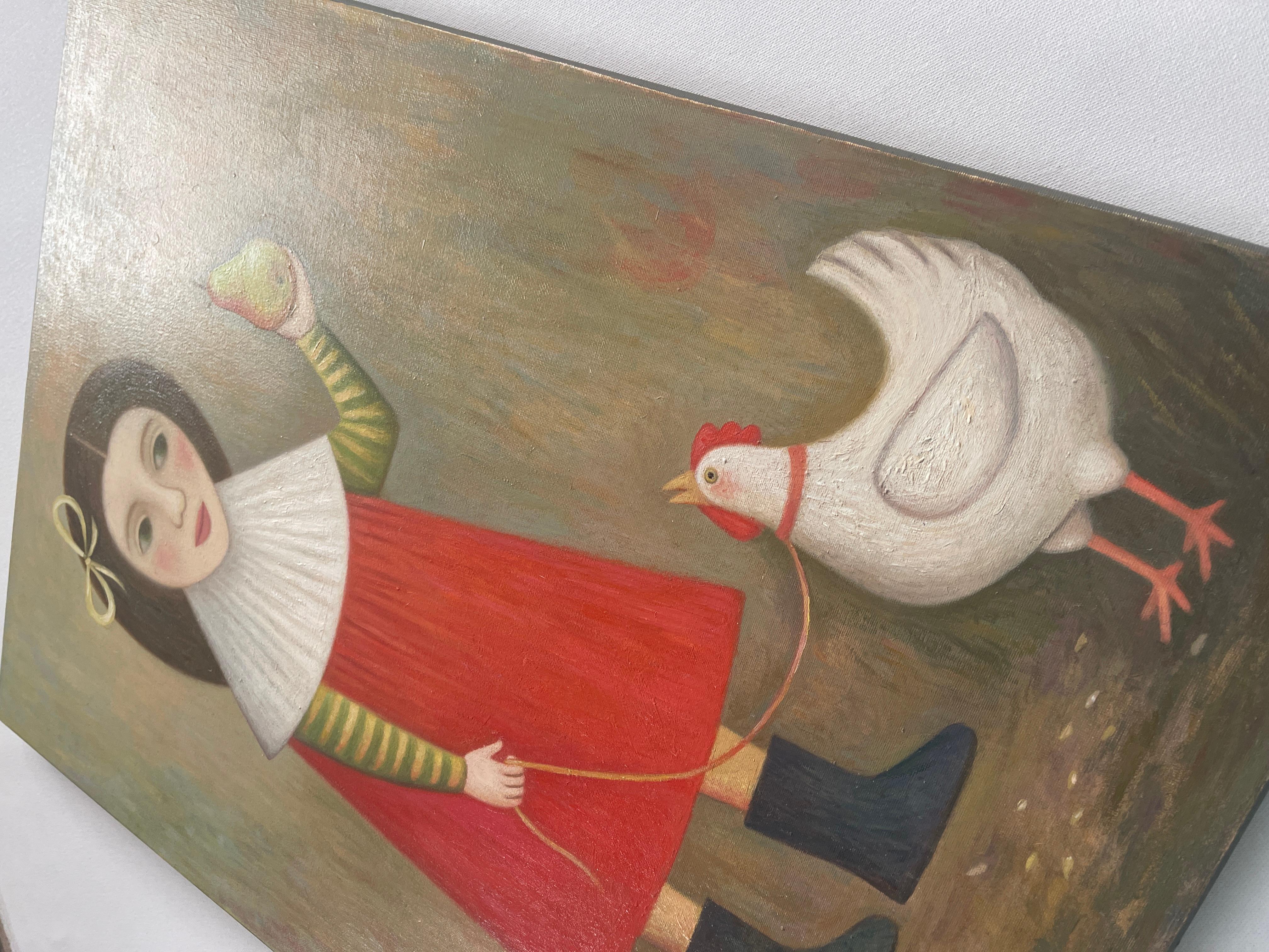 TEMPO PER LE PERE - Figurative Painting Marrone di Natalia Ivanova