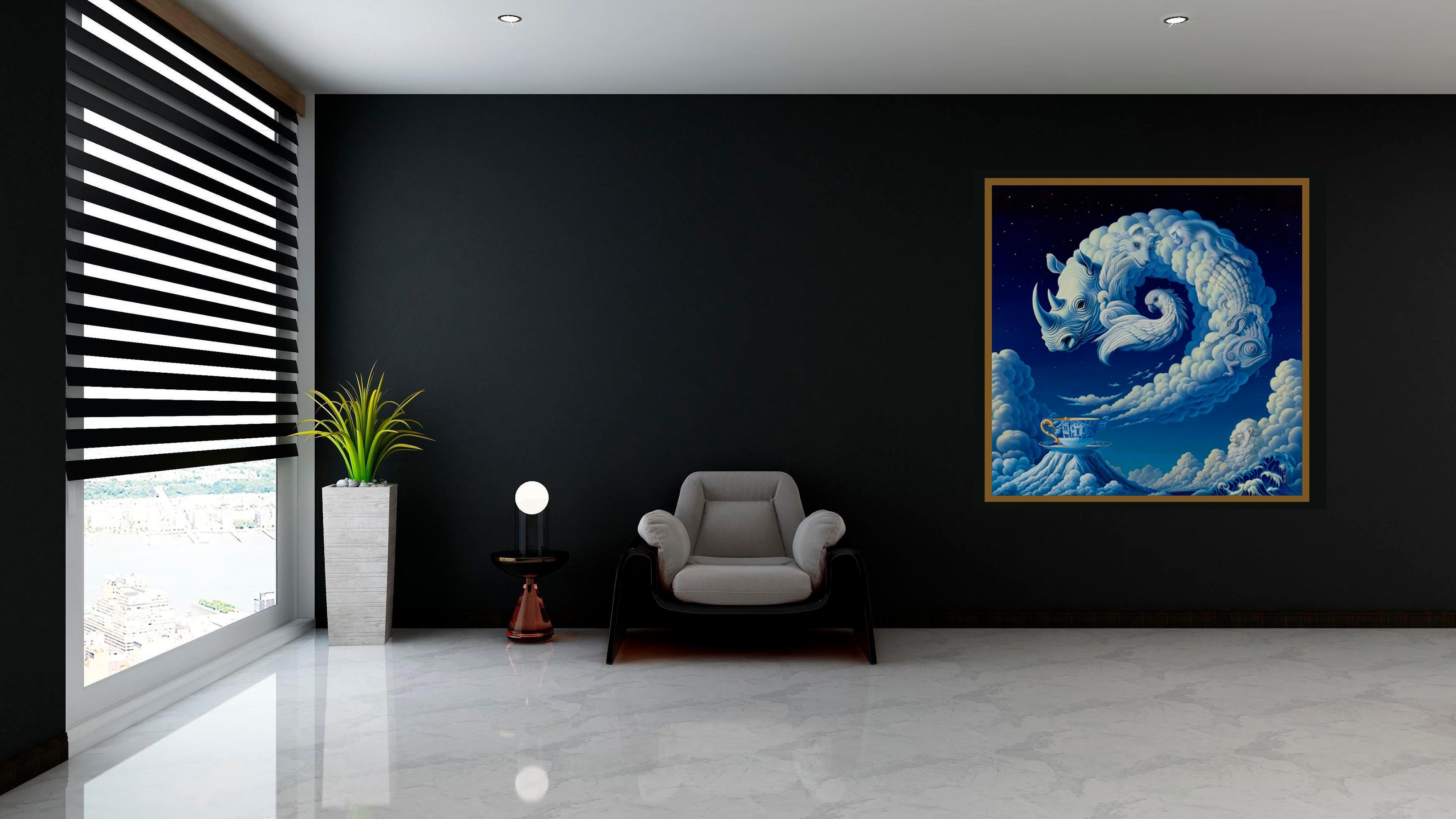 “Cloud“ is a luminous meditation on memory, nature, and myth. A celestial spiral of cloud forms drift weightlessly through an eternal sky, blurring the boundary between dream and reality. Each animal emerges organically from the swirling vapor, like