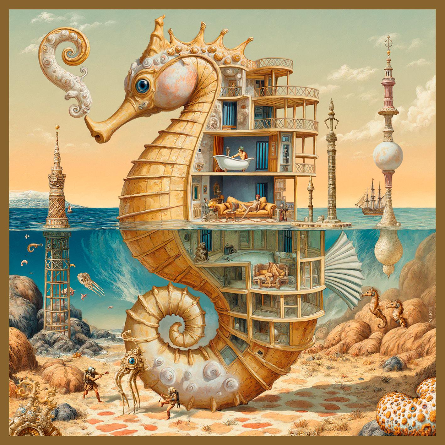 "Seepferdchen (Hippocampus)" – Mixed Media Art von Natalia Kolpakova