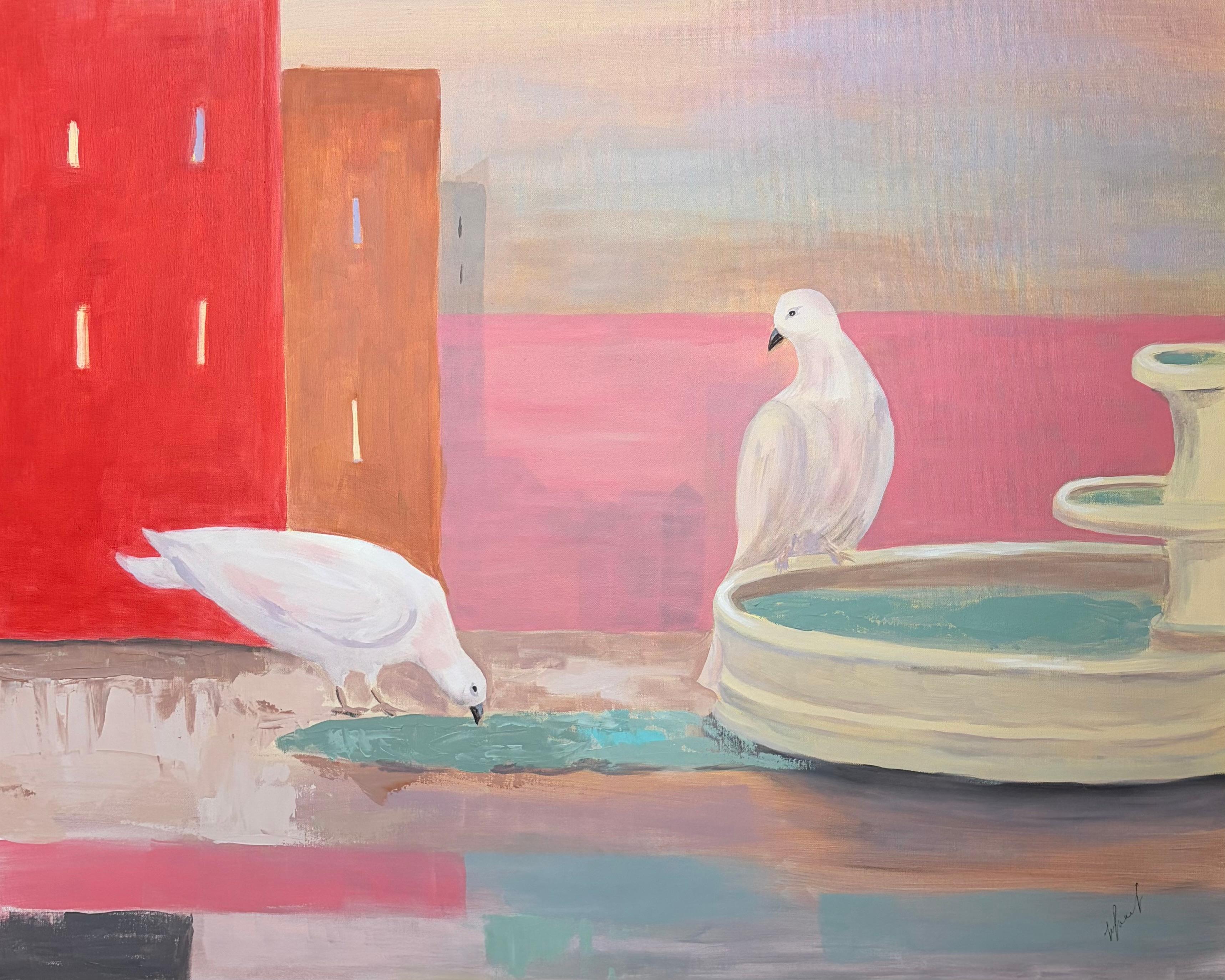 Natalia Koval Animal Painting - Pink fog