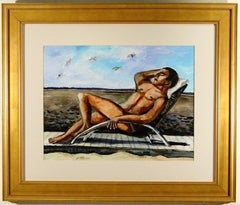 Natalia Nesterova, "Sunbathing on Fire Island" Painting