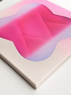 Sunset Palm Tree - Abstract Painting, Acrylics and Airbrush on Canvas, 2021