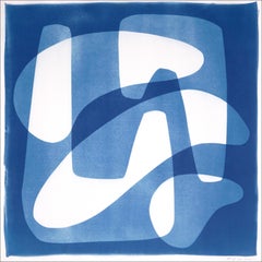 2022, Avant Garde Shapes Squared Monotype, White, Blue, Neutral Forms Monotype