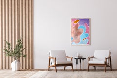 Abstract Blossom Bouquet in Pastel Tones, Organic Shapes, Calm Tones Large Forms