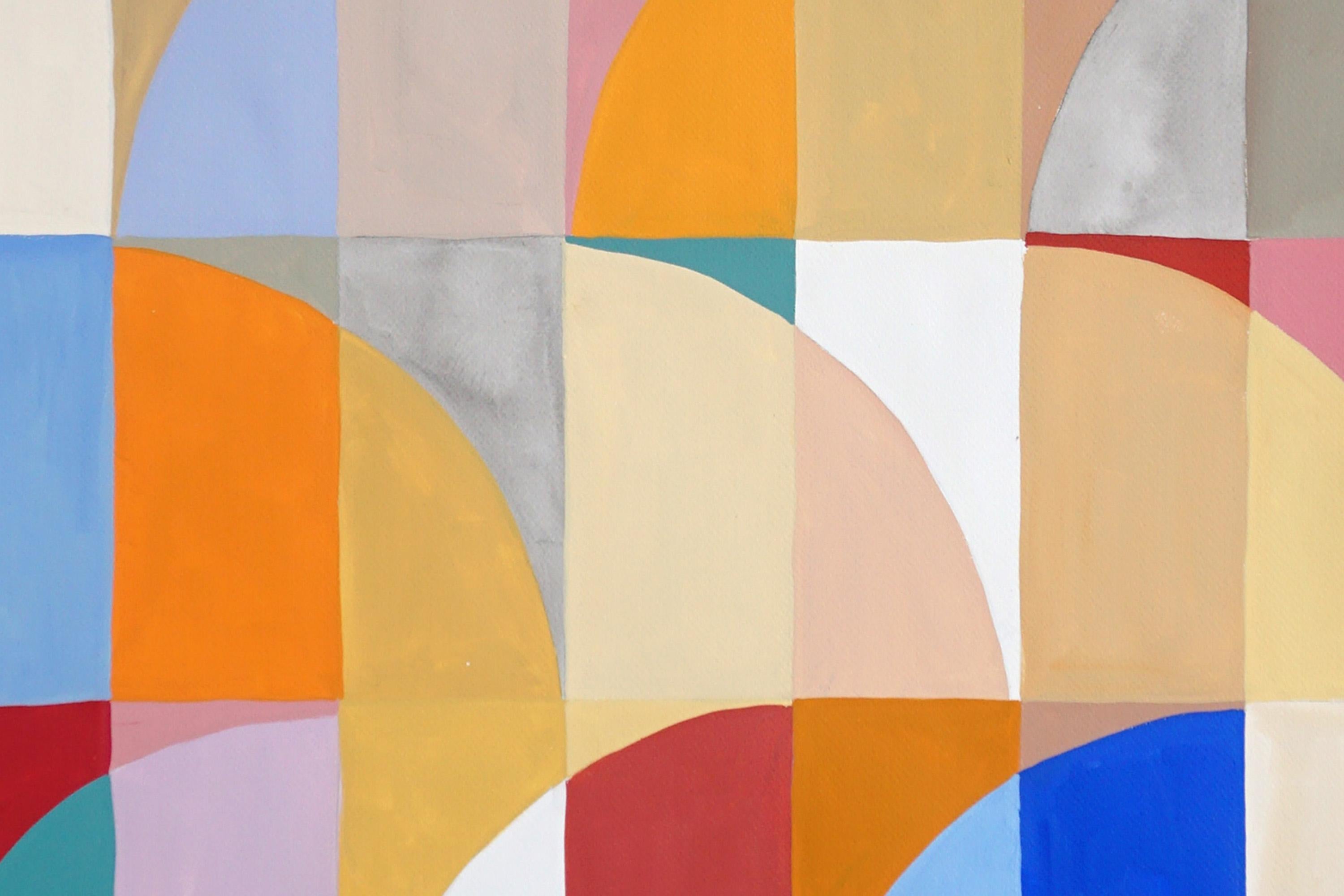 Peinture diptyque Bauhaus Arches Dunes, papier, tons pastel en vente 2
