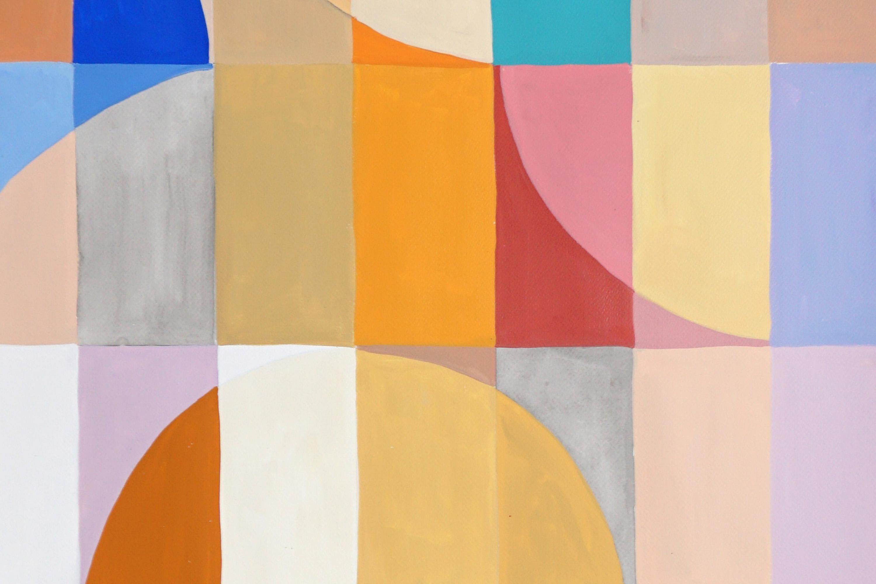 Peinture diptyque Bauhaus Arches Dunes, papier, tons pastel en vente 4