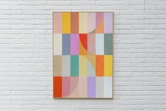 Bauhaus Cotton Candy, Abstract Geometric, Lively Tones Tiles, Pink, Lavender