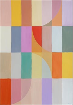 Bauhaus Cotton Candy, Abstract Geometric, Lively Tones Tiles, Pink, Lavender