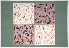 Camouflage Terrazo Tiles Pattern in Earth Tones, Geometric Painting,Brown, 2022